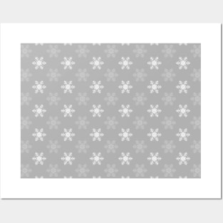 Snowflake Pattern | Grey and White | Posters and Art